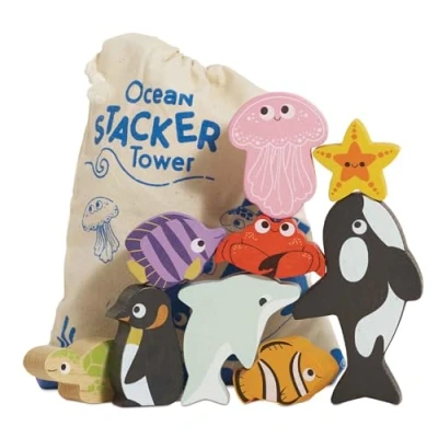 Imagen de Le Toy Van Ocean Petilou Stacker &amp; Bag Educational Balancing Activity Toy, Suitable For Age 18+ Months