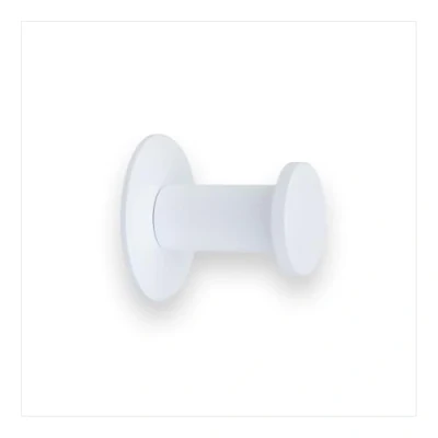 Imagen de EVI Herrajes Percha de Baño Colgador Pared Acero Inoxidable Lacado Blanco Para Colgar Ropa, Abrigos o Toallas Toallero Adhesivo y/o Tornillo 190DUALBL