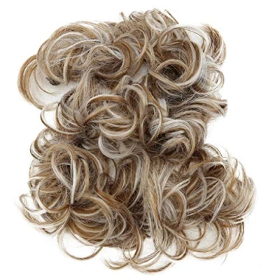 Imagen de CAISHA XXL Postizo Coletero Pelo De Novia Voluminoso Riccio Chignon Mezcla Gris Marrón Claro HW40