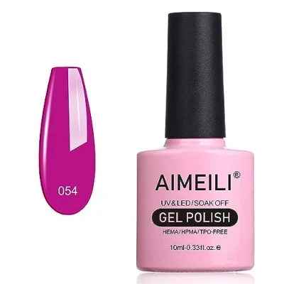 Imagen de AIMEILI Esmalte Semipermanente De Uñas Soak Off UV LED Gel Neon Purple Grape (054) 10ml