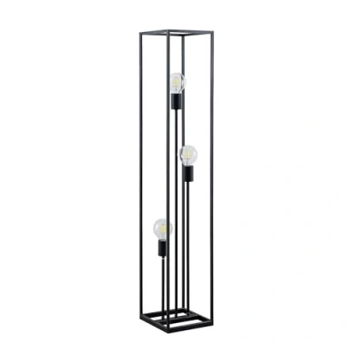 Imagen de lámpara de pie &#039;Krisha&#039; (Vintage) en Negro hecho Metal e.o. para Salón &amp; Comedor (3 llamas, E27) Lindby