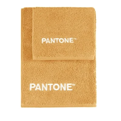 Imagen de SWEET HOME Pantone™ Juego de Toallas 1+1 Compuesto por invitado 40 x 50 cm + Cara 100 con Bordado Pantone™, Certificado Oeko Tex, Beige
