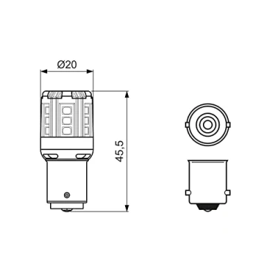 Imagen de Bosch P21W LED Retrofit Lámparas para vehículos, 12 V 1 W BA15s, x2