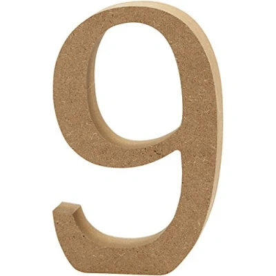 Imagen de Escultura decorativa con forma de letra &quot;A&quot;, en tablero densidad media, marrón, madera, 8 x 2 13 cm