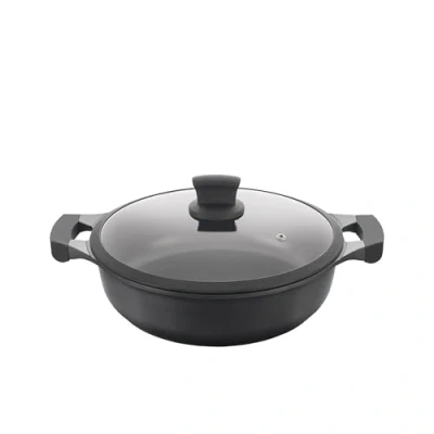 Imagen de METALTEX XPERT Cacerola Baja Aluminio Fundido, 28 cm, Antiadherente ILAG 3 Capas, Full Induction válido para Todo Tipo de cocinas, 50 W, 5.3 litros, Negro