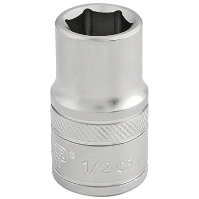 Imagen de Draper 16636 Enchufe imperial de cromo satinado micro cuadrado 1/2 pulgada, tamaño 1.1/8 pulgadas, azul
