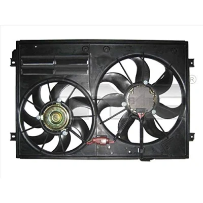 Imagen de TYC 837 0026 Ventilador de radiador 360 300+200 con bastidor (armazón) VOLKSWAGEN: Passat B6 Berlina, Golf 5, Touran I