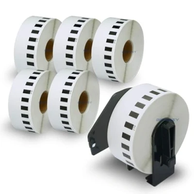 Imagen de BETCKEY 6 Rollos de DK 22210 Cinta Continua Papel Térmico Compatible con Brother, 29mm x 30.48m, continuous Etiquetas para Impresoras QL (1 Soportes Etiqueta)