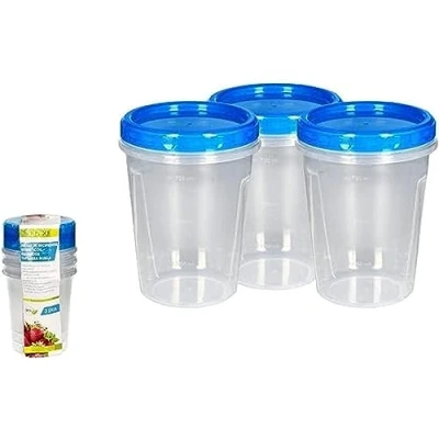 Imagen de ORYX Juego Recipientes Plastico Redondos 1 Litro (Pack 3 piezas)