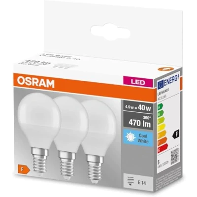 Imagen de OSRAM LED Classic B40, lámpara de filamento esmerilado en vidrio para E14, forma vela, blanco frío (4000K), 806 lúmenes, sustituye a las bombillas convencionales 40W, caja 3