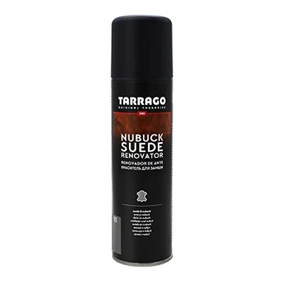 Imagen de Tarrago Nubuck Suede Renovator 250 ml Spray Impermeabilizante Renovador para Zapatos, Bolsos, Textil, Ante y Waterproof Agua Lluvia ((15) Gris Oscuro)