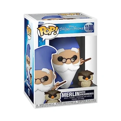 Imagen de Funko Pop! And Buddy: SitS: Merlin With Archimedes Sword In The Stone Figura de Vinilo Coleccionable Idea Regalo Mercancia Oficial Juguetes para Niños y Adultos Movies Fans