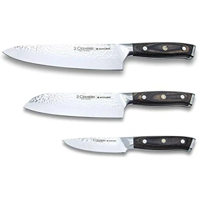 Imagen de 3 Claveles Juego de cocina profesional KIMURA Cuchillo multiusos menaje acero inoxidable Set utensilios, Cuchillos