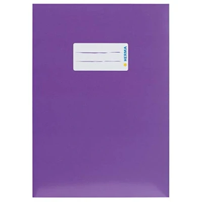 Imagen de HERMA 19770 Sobre para cuaderno A5, cartón violeta, funda con campo rotulación de papel estable y extra fuerte, protector cuadernos escolares, colores