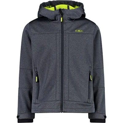 Imagen de CMP Chaqueta softshell infantil melange con capucha fija, Titanio Mel., 152