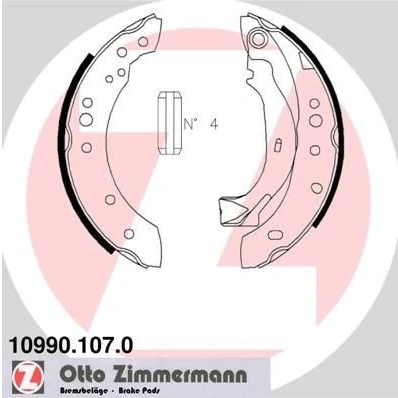 Imagen de ZIMMERMANN 10990.107.0 Zapatas de Freno 203 39 con palanca, Foto correspondiente a la entrega CITROËN: C3 I Hatchback, C2 Pluriel