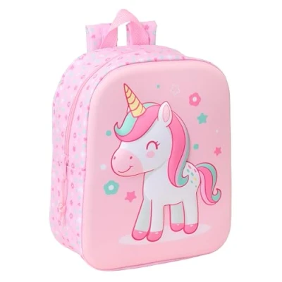 Imagen de Safta UNICORN 3D Mochila de Guardería 3D, Adaptable a Carro, Fácil Limpieza, Ideal para Niños Diferentes Edades, Cómoda y Versátil, Calidad Resistencia, 22x10x27 cm