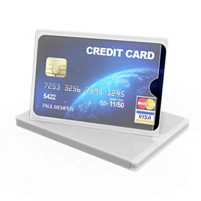Imagen de kwmobile 10x Funda Protectora de TPU para Tarjetas crédito y débito Cubiertas Protectoras Tarjeta Tarjetero Transparente Mate