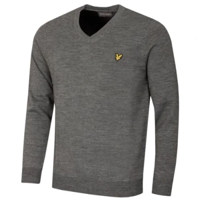 Imagen de Lyle &amp; Scott Suéter acrílico de Lana Hombre V Cuello Mid Gris Marl XL
