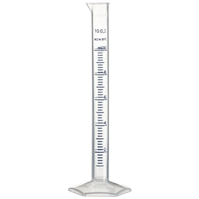 Imagen de Brand Cilindro medidor de polipropileno, forma alta, pie hexagonal, transparente, 145 mm altura, 10 ml capacidad