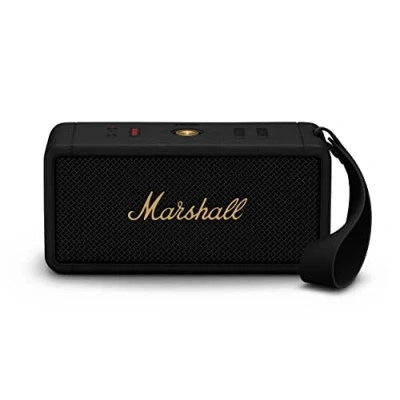 Imagen de Altavoz inalámbrico Marshall Middleton Black and Brass, 15 W, Bluetooth 5.1, Autonomía 20 h, Negro