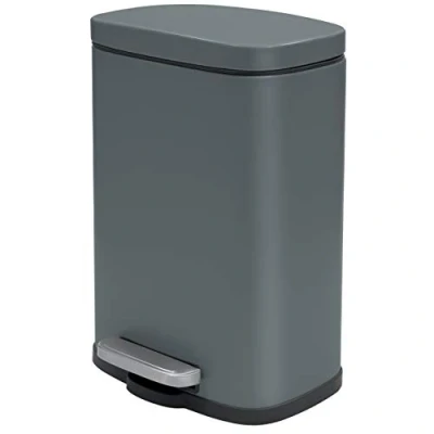 Imagen de Spirella SP2700 Cubo de Basura 12 litros Cierre Suave y Pedal Gris, Plástico