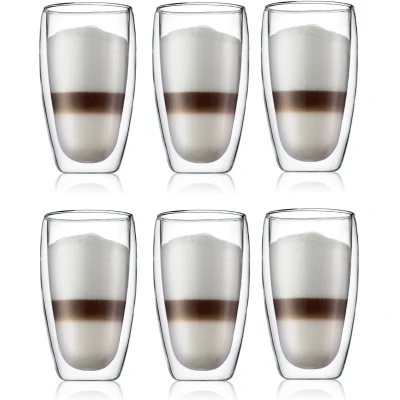 Imagen de Bodum PAVINA Juego de 6 Vasos, Doble Pared, Vidrio borosilicato, Crema, Unidad (Paquete 1)