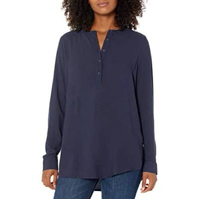 Imagen de Amazon Essentials Blusa Tejida de Manga Larga Mujer, Azul Marino, S