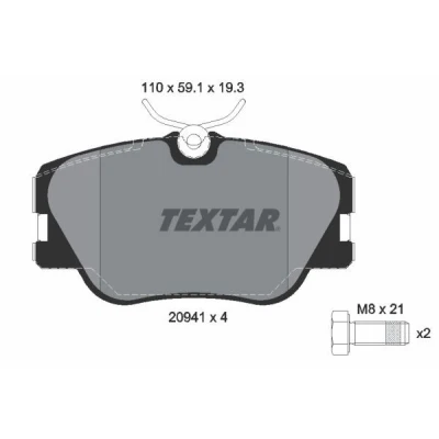 Imagen de TEXTAR 2094102 Juego de pastillas freno preparado para indicador desgaste con tornillos pinza MERCEDES BENZ: Clase E Berlina, 190