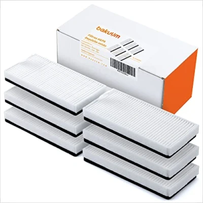 Imagen de BAKUUM Pack 6 Filtros HEPA para deposito MIXTO (agua y polvo) de Cecotec Conga 990 VITAL, 1090, 1790 1990 todas las series. robot aspirador tanque agua polvo.