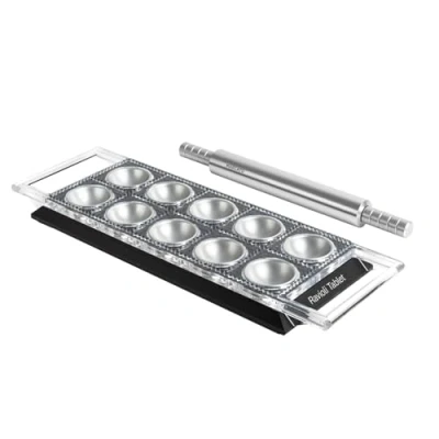 Imagen de Marcato Molde para Ravioli, Máquina Moldes Ravioli Caseros, Corte Cuadrado de 50 mm, Rodillo Aluminio Incluido. Modelo: Tablet, Negro.