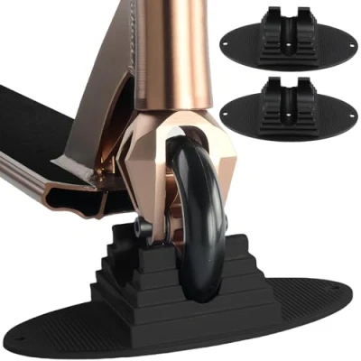 Imagen de Sporgo soporte para patinete de acrobacia: 2 unidades, universal scooter, extra estable, ruedas 95 mm a 120 mm, profesional, acrobacia,