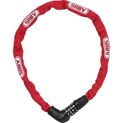 Imagen de ABUS Steel O Chain 5805C candado de cadena combinación acero 5 mm grosor nivel seguridad 4 75 cm rojo