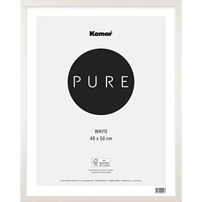 Imagen de Komar Marco de Fotos Madera Blanco 40 x 50 cm con Cristal acrílico Altamente Transparente Vidrio
