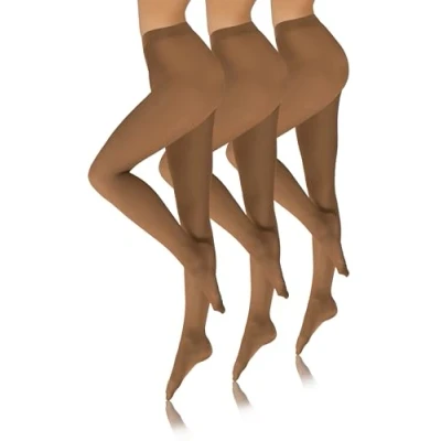 Imagen de Sesto Senso 3 Pares Medias Microfibra Opacas Coloridas Ropa Mujer 40 DEN Color Carne XL Beige