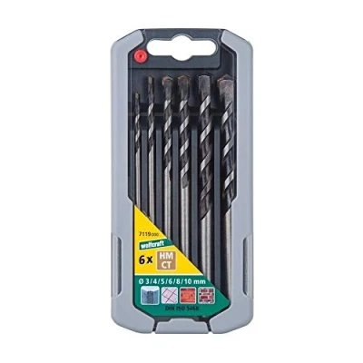 Imagen de wolfcraft Juego de brocas Para hormigón &quot;Professional&quot; con filo carburo tungsteno, Ø 310 mm, 6 piezas I 7119000 taladrar hormigón, piedra artificial y natural