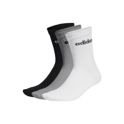 Imagen de adidas Performance Linear CREW Cushioned 3 Pairs Calcetines de deporte, Talla: 31 33, Medium grey heather white black