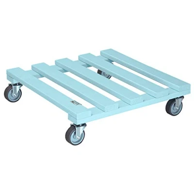 Imagen de WAGNER Soporte con Ruedas para Plantas Aqua Splash 38 x 9,5 cm I Uso Exterior + Interior Madera Maciza FSC®, Splash/Turquesa, Blandas Carga 120 kg 20041301