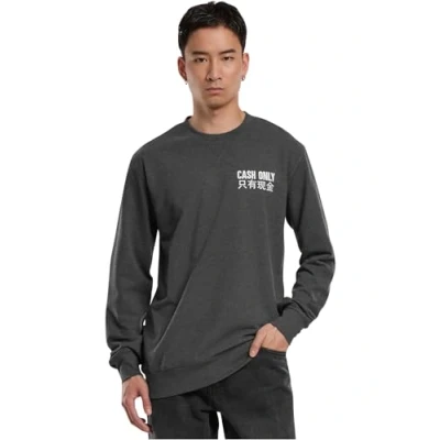 Imagen de Mister Tee CASH ONLY Crewneck Sudadera, Hombre, Talla: XS, Charcoal