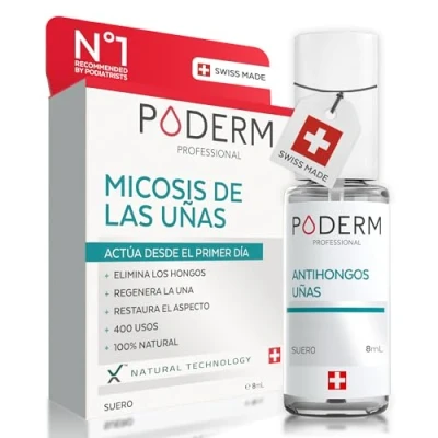 Imagen de PODERM TRATAMIENTO HONGOS UÑAS PIES Plantas excepcionales potentes antihongos, reparadoras, purificantes y revitalizantes Cuidado profesional pie/mano Fácil rápido Hecho en Suiza