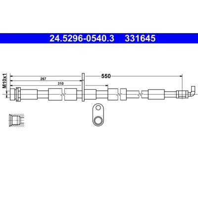 Imagen de ATE 24.5296 0540.3 Latiguillos de Freno 540 M10x1