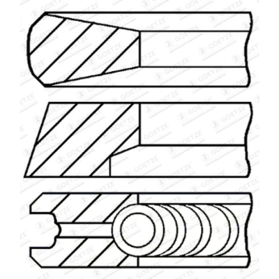 Imagen de GOETZE ENGINE 08 440600 00 Juego de Segmentos Pistón 132 LKZ Ring