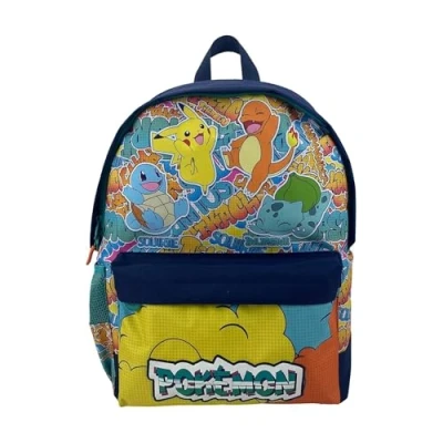 Imagen de CyP Brands Pokémon Mochila, Mochila Escolar, Adaptable a carro, Material Backpack, Pikachu, Bulbasaur, Charmander, Squirtle, Multicolor, Producto Oficial