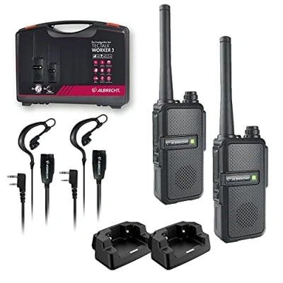 Imagen de Albrecht Tectalk Worker 3 2 29825 PMR Juego de radios manuales, Color Negro