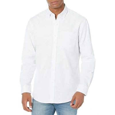 Imagen de Amazon Essentials Camisa Oxford con Bolsillo de Manga Larga y Ajuste Normal Hombre, Blanco, M