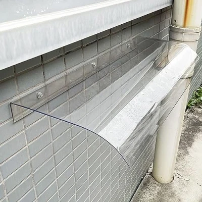 Imagen de ARtsim Marquesina Exterior para Puertas y Ventanas 40x40cm 80x40cm 120x40cm Tejadillo de protección DIY policarbonato Transparente fácil Montaje