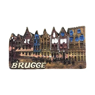 Imagen de Bélgica Brujas 3D Imán de Refrigerador Recuerdos Turísticos Resina Pegatinas Magnéticas Nevera Hogar y Cocina Decoración China