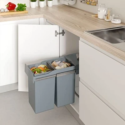 Imagen de Menage Confort Cubo de basura extraíble ancho 255mm con 2 cubos 14 litros