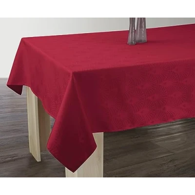 Imagen de Le linge de Jules Mantel Antimanchas Damascado (150 x 300 cm), Color Rojo