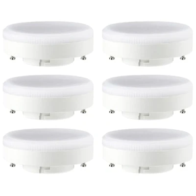 Imagen de Juego de 6 bombillas LED (10 W, GX53, mate, 932 lm, luz blanca fría, 6500 K)